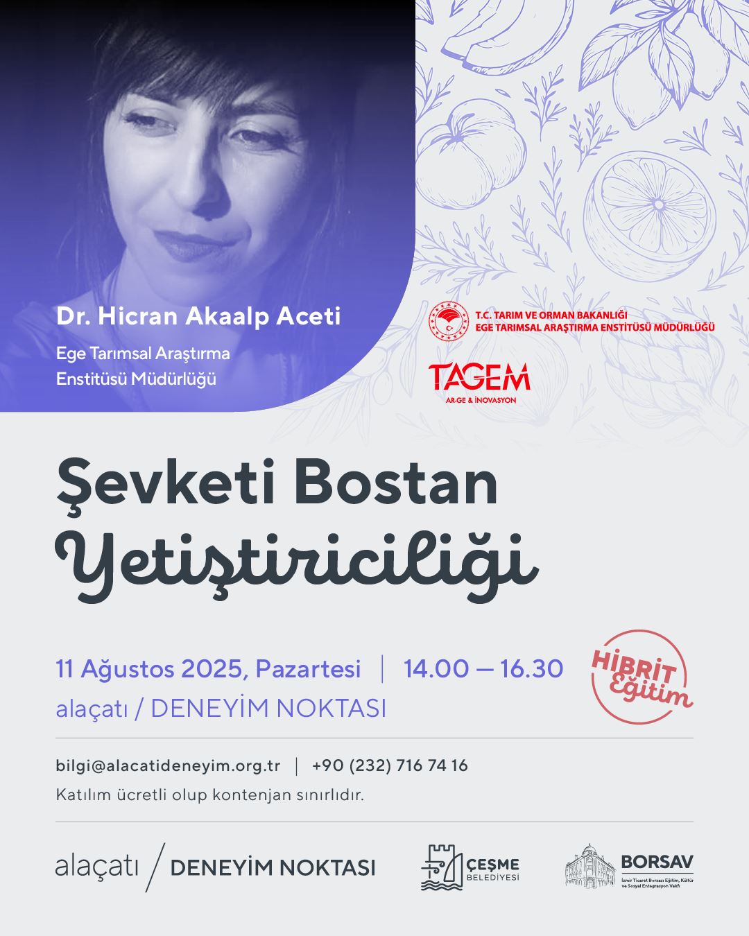 Şevketi Bostan Yetiştiriciliği Eğitimi